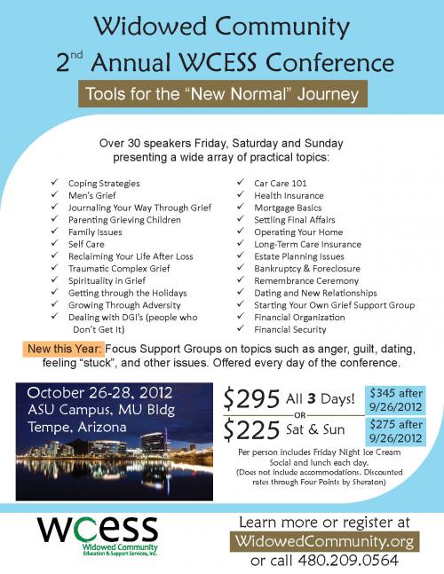 Threeday Conference for Widows and Widowers The Grief Toolbox